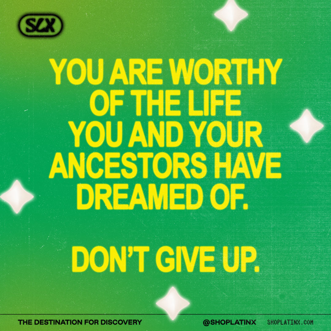 shoplatinx's tweet photo. In case no one's told you lately. 💭✨❤️‍🔥

We are our ancestor's WILDEST dreams!

#ShopLatinx https://t.co/uhSKFPbtxk