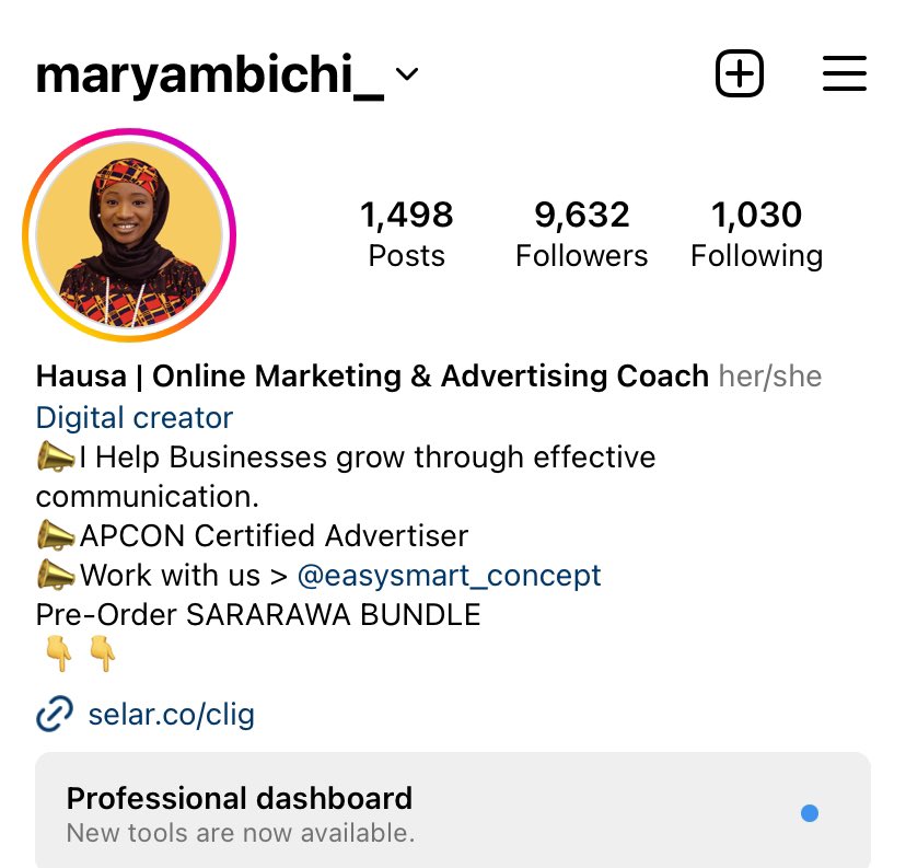 maryambichi_'s tweet photo. My name is Maryam Bichi l’am a Hausa Girl, a digital Marketer the only digital marketer in Arewa that curate, create and publish digital marketing contents in Hausa. (Ebooks, courses, Coaching programs etc). I’am proudly Hausa. 

Link to my digital store: https://t.co/P2bI46ONw6 https://t.co/5NACMHyoVs