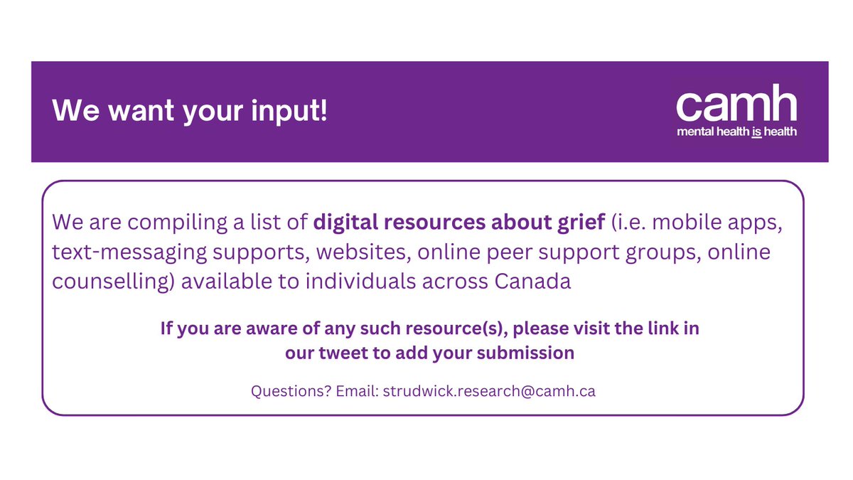 Hello Twitter folks, @lydiantoinette is completing her @AMSHealthcare Fellowship Project and is looking to identify #digital resources about grief. See below. Thank you for any assistance! @CNIA_CA @onigrnao @DigiHealthCA @PrairiesHIMSS @HIMSS @amianiwg @CAMHnews