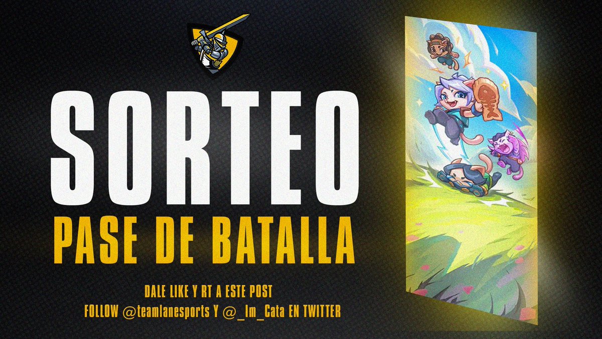 🚨 Wiiuu wiiuu wiiuu🚨

👉LAN SORTEANDO PASEEEEEE

¿Quién se quiere ganar un pase de batalla antes de que se acabe el acto? 😼 tiene michiiis 😼💛

[Requisitos]
🔄 Retweet
🫂 Etiquetar a DOS amigos
✅ Follow a <a href="/teamlanesports/">LAN ESPORTS</a> y @_Im_Cata 

#LanEsports #ResultadosMañanaEnLaNoche