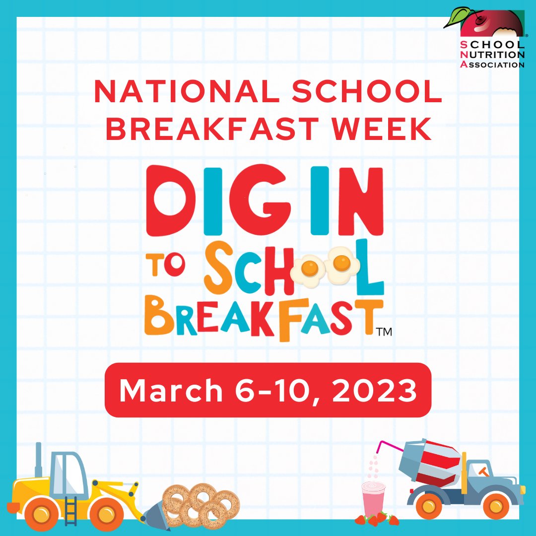 Join us in celebrating #NSBW23 March 6-10 to highlight the importance of #schoolbreakfast and the critical role school nutrition professionals play in helping children succeed in and out of the classroom. #BreakfastBuilders #DigIn2SchoolBreakfast