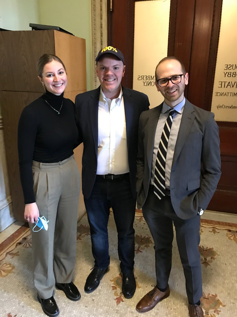 Thank you <a href="/seangarballeyMA/">Sean Garballey</a> for dropping by the <a href="/masspirgstudent/">MASSPIRG Student Chapters</a> <a href="/EnvironmentMA/">Environment Massachusetts</a> lobby day for 100% renewable energy today. The hat looks great on you! #go100MA