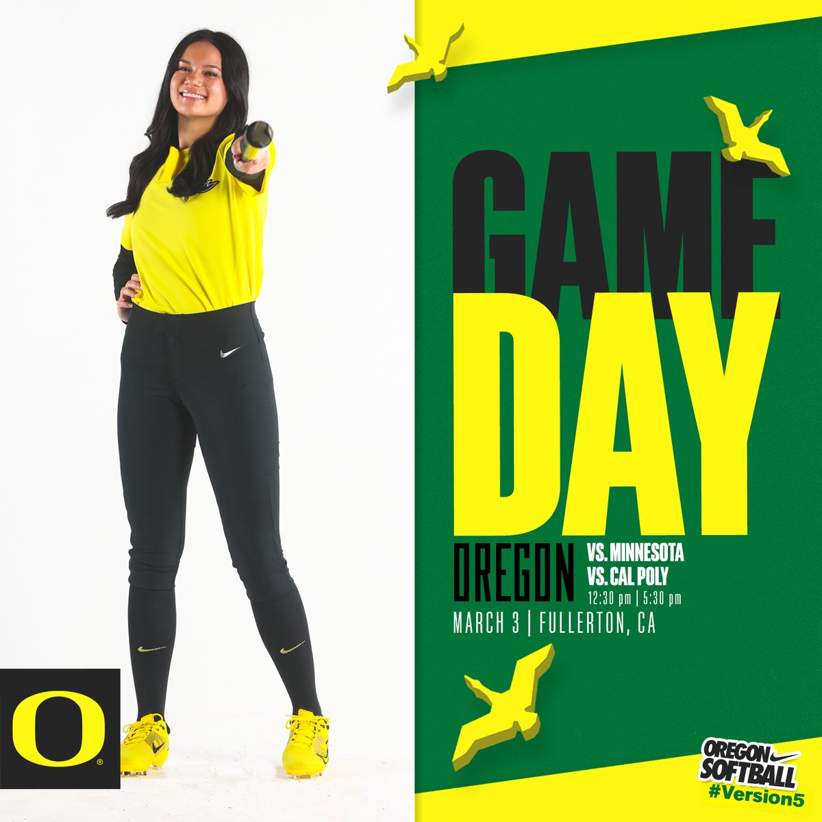 Oregon Softball (@oregonsb) on Twitter photo It's a great day to play 2 at the Judi Garman Classic!!!
🆚 <a href="/GopherSoftball/">Minnesota Softball</a> | <a href="/CalPolySoftball/">Cal Poly Softball</a>
🕠 12:30 PM PT | 5:30 PM PT
📍 Fullerton, CA
🏟 Anderson Family Field
📻 KWVA kwva.uoregon.edu/listen-live/
kwvaradio.org
📊 statbroadcast.com/events/statmon…
#GoDucks | #Version5 It's a great day to play 2 at the Judi Garman Classic!!!
🆚 <a href="/GopherSoftball/">Minnesota Softball</a> | <a href="/CalPolySoftball/">Cal Poly Softball</a>
🕠 12:30 PM PT | 5:30 PM PT
📍 Fullerton, CA
🏟 Anderson Family Field
📻 KWVA kwva.uoregon.edu/listen-live/
kwvaradio.org
📊 statbroadcast.com/events/statmon…
#GoDucks | #Version5