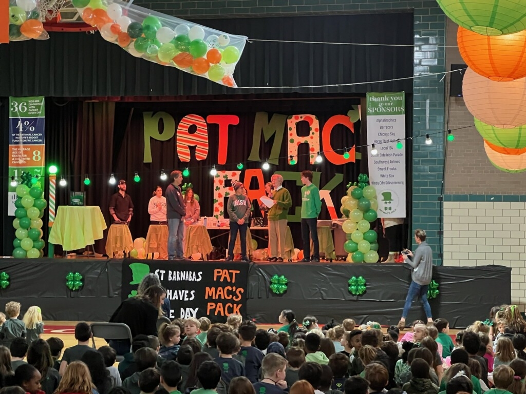A great start to the day with an assembly at St. Barnabas School honoring Pat Mac's Pack, along with head shaving for St. Baldrick's. See you all tonight!