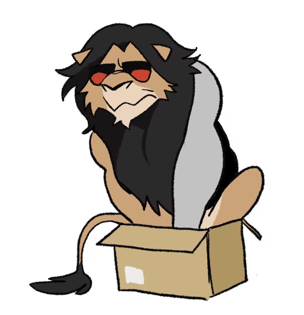 cardboard box box solo white background lion simple background no humans  illustration images