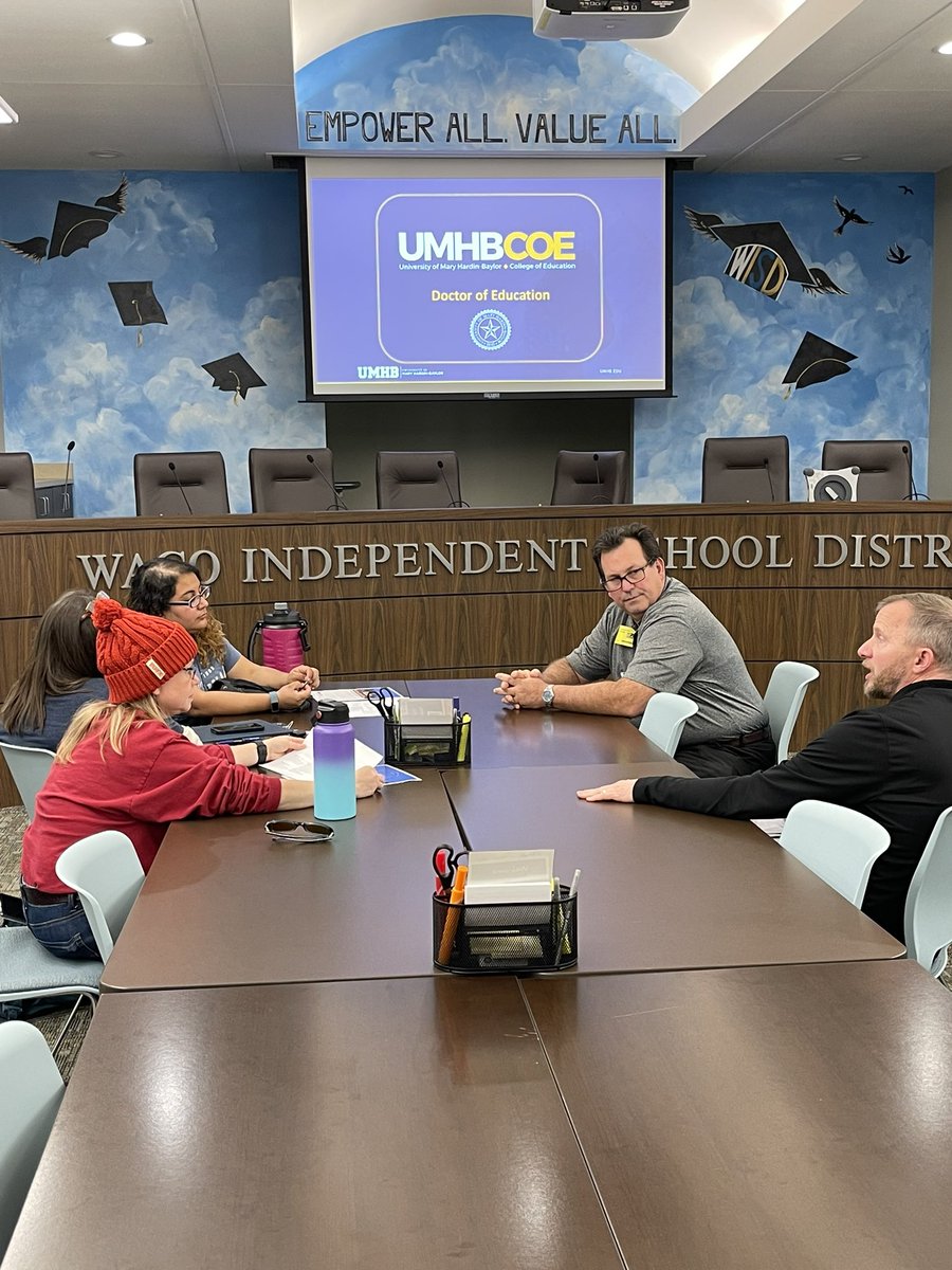 HammondsCraig's tweet photo. Thursday evening, we had the honor of discussing @UMHB_COE graduate programs with @WacoISD educators. https://t.co/IRxk7sNpnX