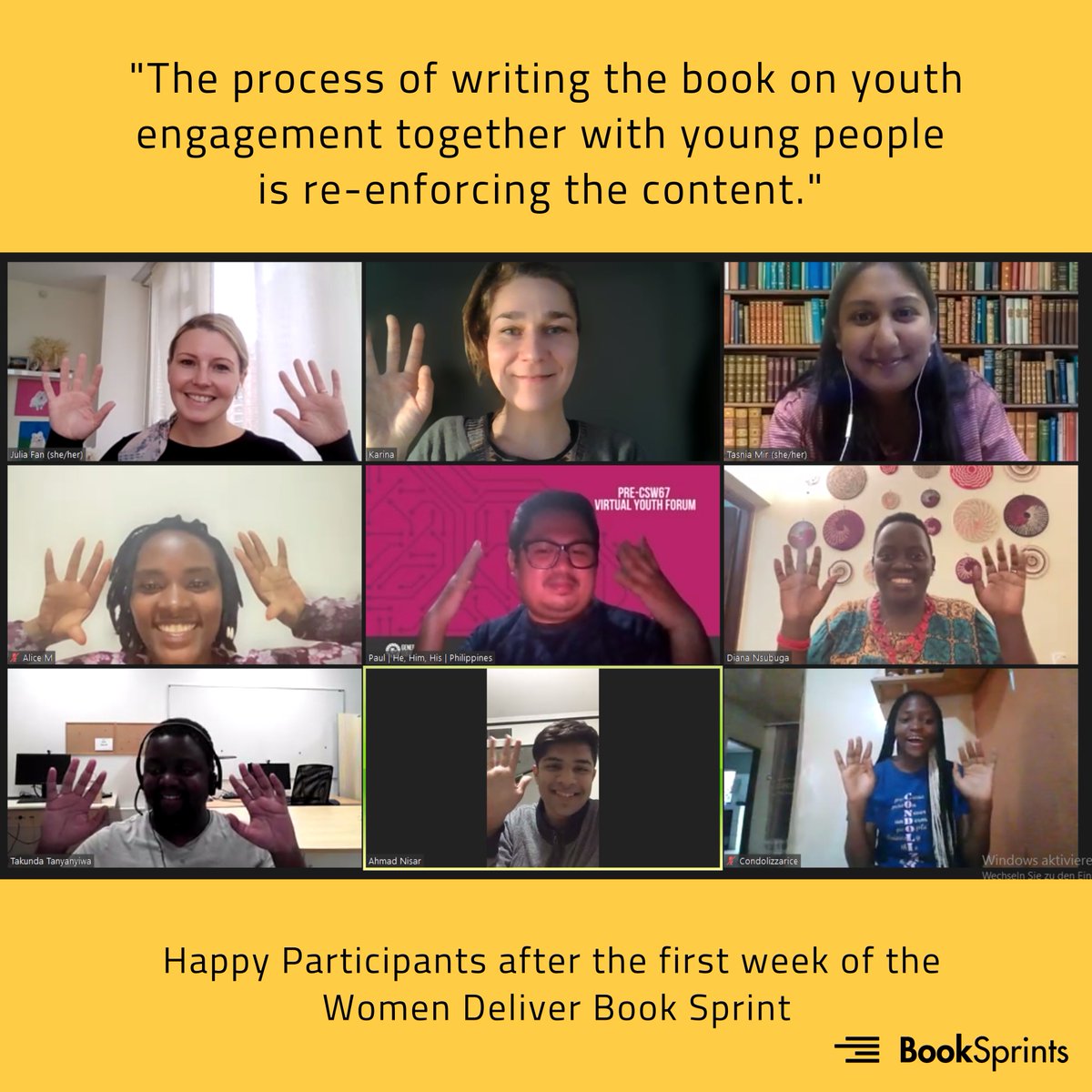 What productive days in the @WomenDeliver #BookSprint! The participants created the concept for a book on #youthengagement. The writing phase can now begin. We can't wait to see the book come to life @juliacass1204 @gomezlal_ @archlovetakunda @fskaoma @darenpaulCHN @alicem2016