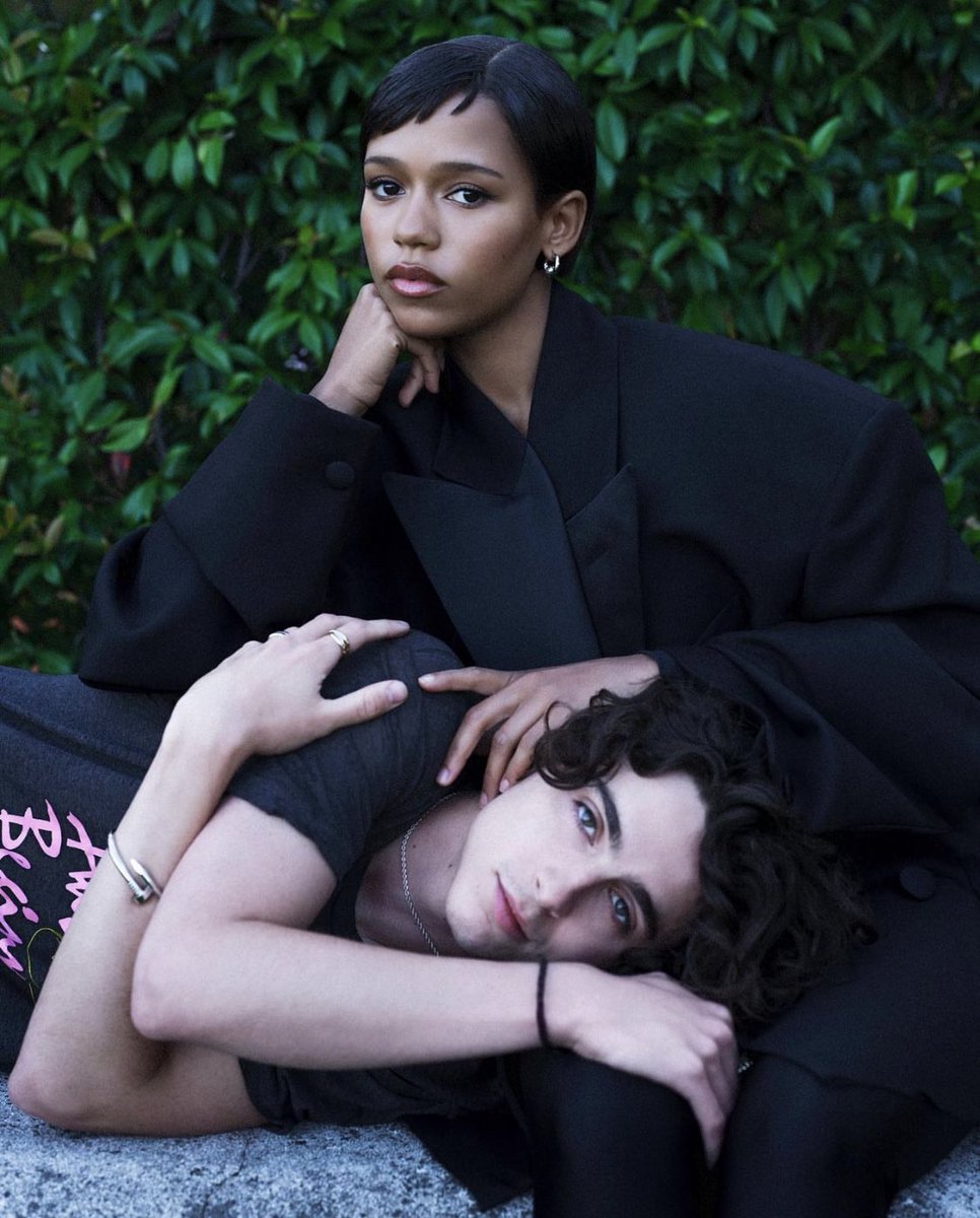 Timothée Chalamet and Taylor Russell photographed by Julian Ungano