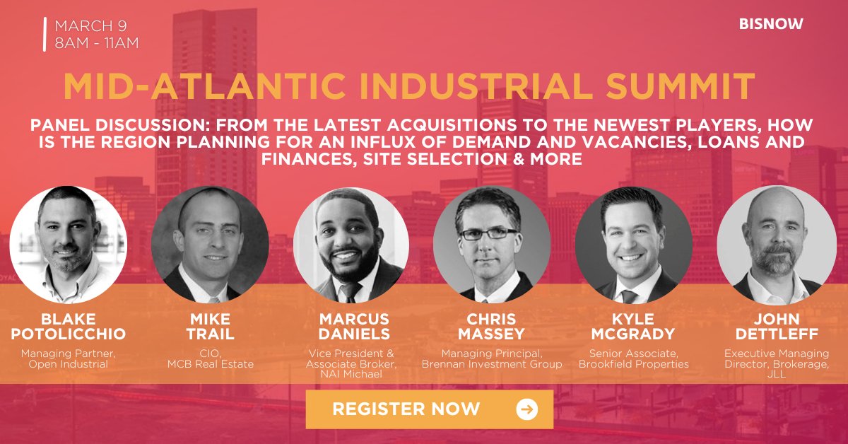 NAI Michael (@naimichael) on Twitter photo Bisnow is hosting the Mid-Atlantic Industrial Summit next week and <a href="/MarcusDanielsMD/">Marcus Daniels</a> will be part of the panel discussion. bisnow.com/events/baltimo… Bisnow is hosting the Mid-Atlantic Industrial Summit next week and <a href="/MarcusDanielsMD/">Marcus Daniels</a> will be part of the panel discussion. bisnow.com/events/baltimo…