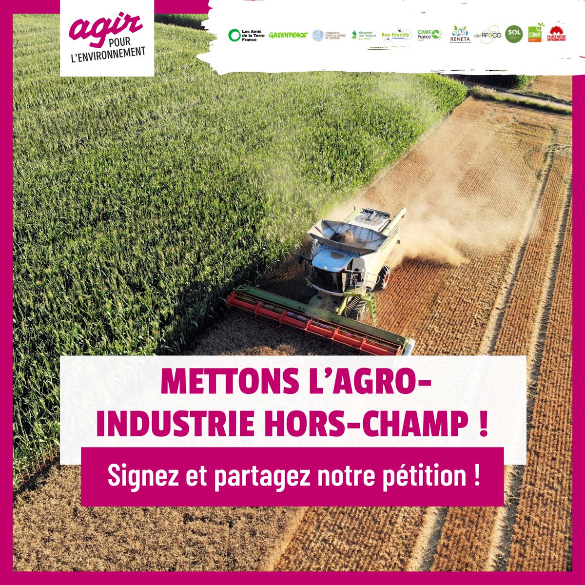 APEnvironnement's tweet image. 👩‍🌾 Mettons l’agro-industrie hors-champ !

Nous proposons de fixer un plafond à 300 hectares, afin d’assurer au plus grand nombre la liberté d’entreprendre et de cultiver la terre.

Aidez-nous à partager cette pétition portée par Les @amisdelaterre➡️ …-industrie.agirpourlenvironnement.org