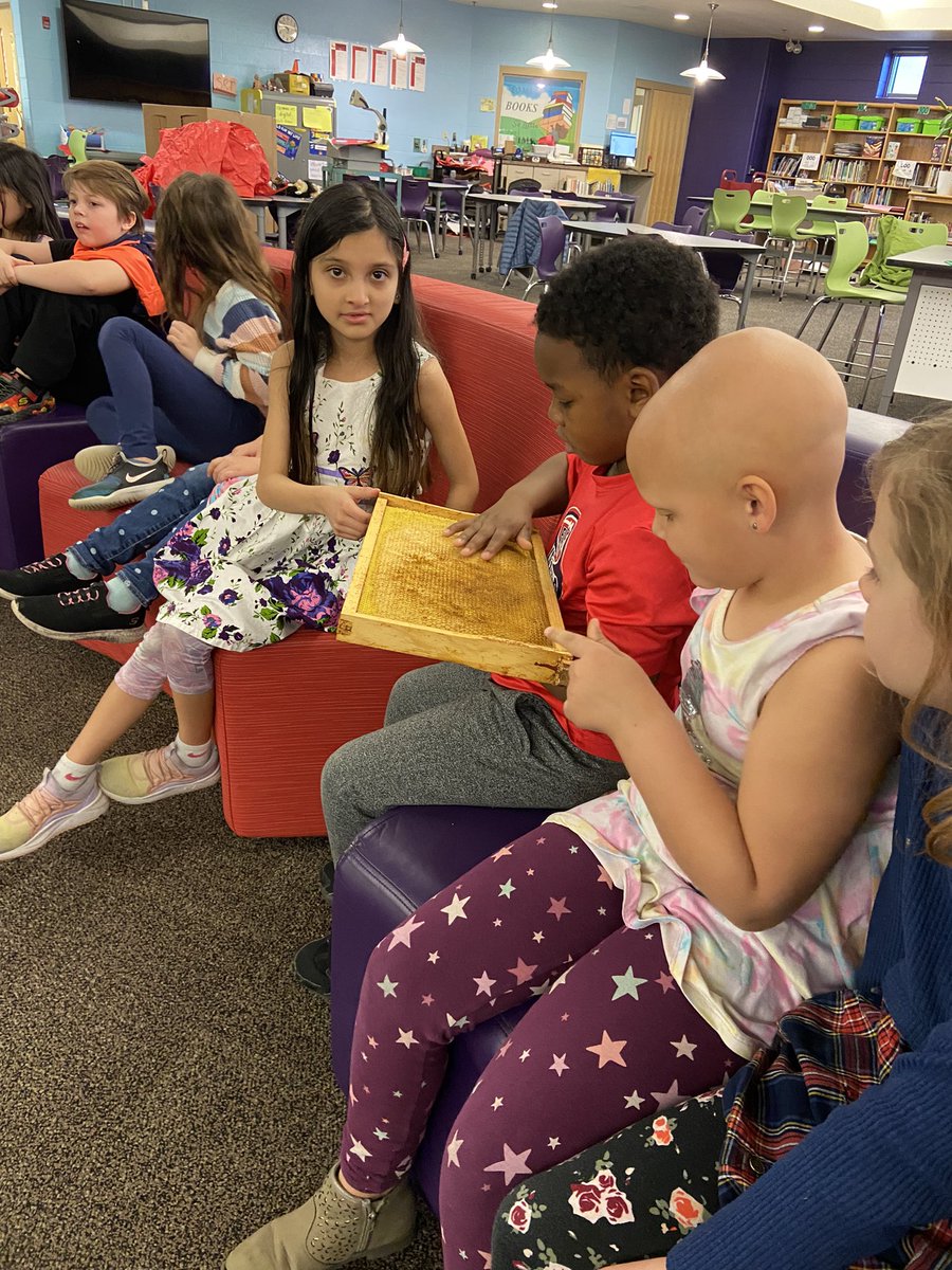 amycur's tweet photo. What a jam packed day so far! Thank you to Mrs. Pat Teeter for teaching us all about honeybees! What a sweet treat! 🍯🐝 https://t.co/5e0hauQPeG