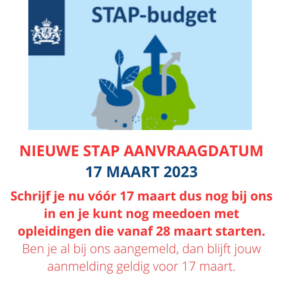 timschoormans's tweet photo. De nieuwe datum is bekend:
17 maart om 10:00 uur. 
Schrijf je nog tot en met 16 maart in bij ons voor opleidingen die vanaf 28 maart en daarna starten. 

https://t.co/ETfqY0mZ1a https://t.co/vMEB7k8g92