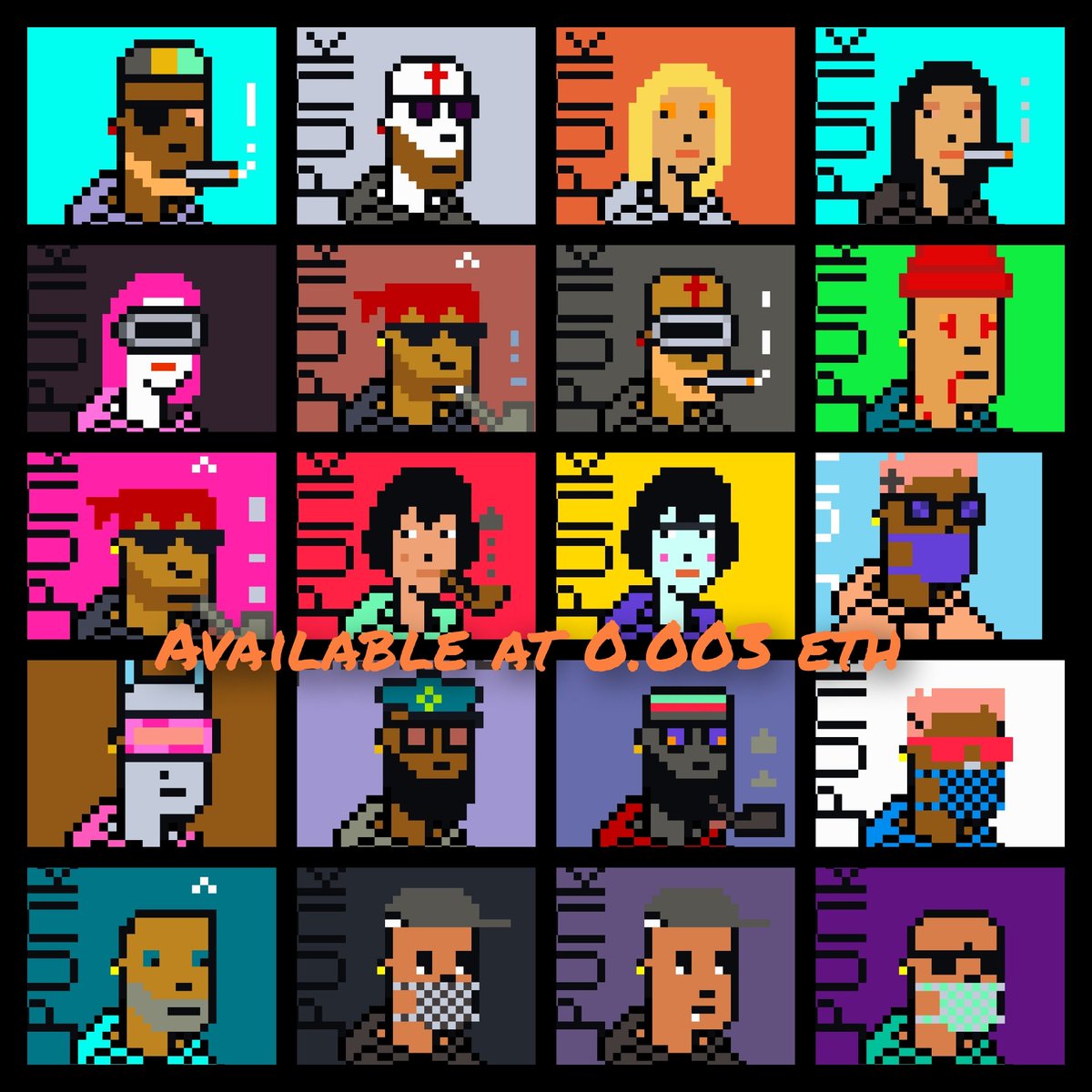 34/45 Pixelhood punks still available at
0.003 eth #PolygonNFT 
More drops coming soon 🙏🏾🚀

You can grab your link in the comment ⤵️

#NFTCommunity #nftart #GlitchGang #VERTICALNFT #NFTartists #Pixelhoodpunk