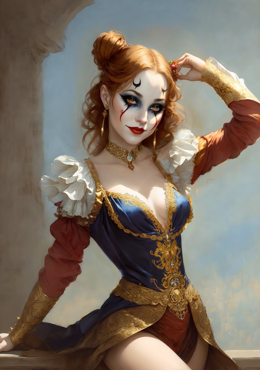 Harlequin 💘

#ai #aiart #art #digitalart #midjourney  #beautiful #beautifulwomen #aiartdailytheme #aiartcommunity #picoftheday #stablediffusion #promptartist #fantasyart #fantasy #pinupgirl #pinupart #harleyquinn #harleyquinnart #joker #jokerart #clowngirl #clownart #harlequin