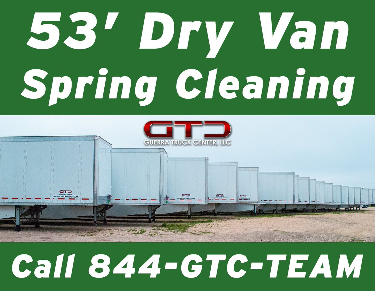 53’ Dry Van Spring Cleaning. Get yours today!

For more information call 844-GTC-TEAM or visit guerratruckcenter.net

#gtc #repair #trucks #trailers #sales #guerratruckcenter  #diesel #ironlite #enddump #dryvantrailer #53dryvan