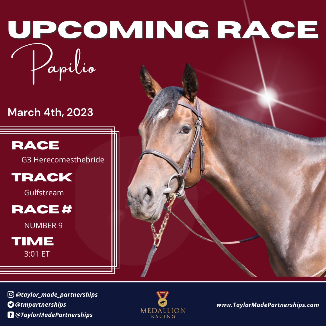 Papilio is making her US debut tmrw! Good luck to our partners! #medallionracingflagship #chasingthedream @pshelton8 @TaylorMadeMark