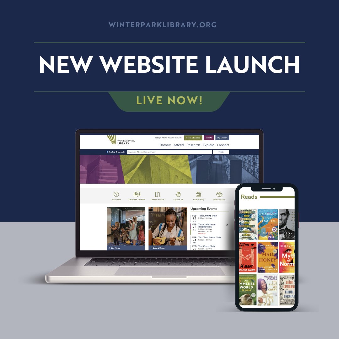 🎉 Our website is officially live! 🚀 Explore our new digital home and discover all the exciting things in store for you. 💻 
#WPL #NewWebsite #LaunchDay 

winterparklibrary.org