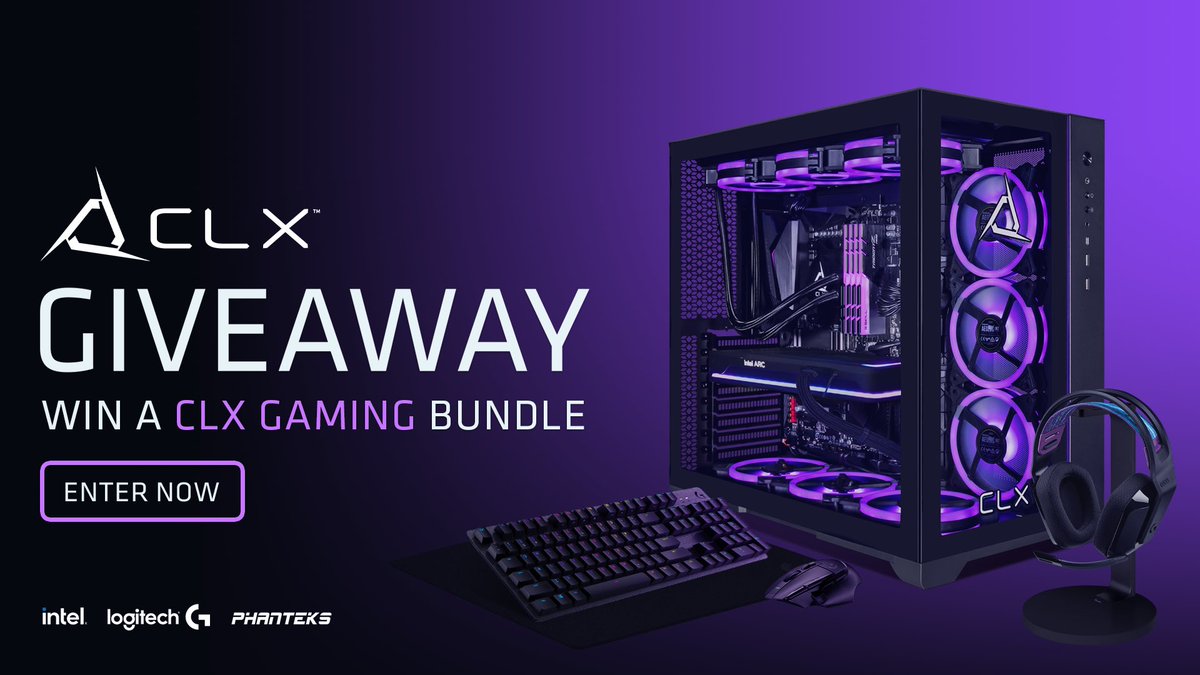 CLXGaming's tweet image. 🚨PC GIVEAWAY 🚨

We teamed up with @IntelGaming @LogitechG and @PhanteksUSA to give you a chance to win a CLX Set PC and @LogitechG bundle!

🟣LIKE 
🔵RETWEET 
⚫️TAG A FRIEND 

Enter to win:
giveaways.joinsurf.com/clxgaming/qube 

#CLXGaming #evokethegods #CLXSet