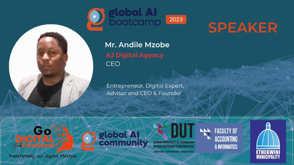 GoDigitalSA1's tweet image. Meet our speakers for the AI Bootcamp tomorrow. Don’t miss out on this informative opportunity !!😀.

Looking foward to see you tomorrow 🙌🏼.  The future is AI💯
#gdsaf #technology #ai #dut #ethekwinimunicipality #globalaicommunity