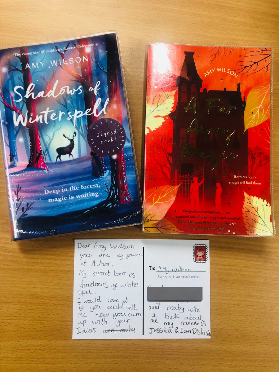 @AJ_Wils Jessica in Year 6 says “You are my favourite author. My favourite book is Shadows of Winterspell”
She would love if you could share how you come up with your ideas please? 💜✨