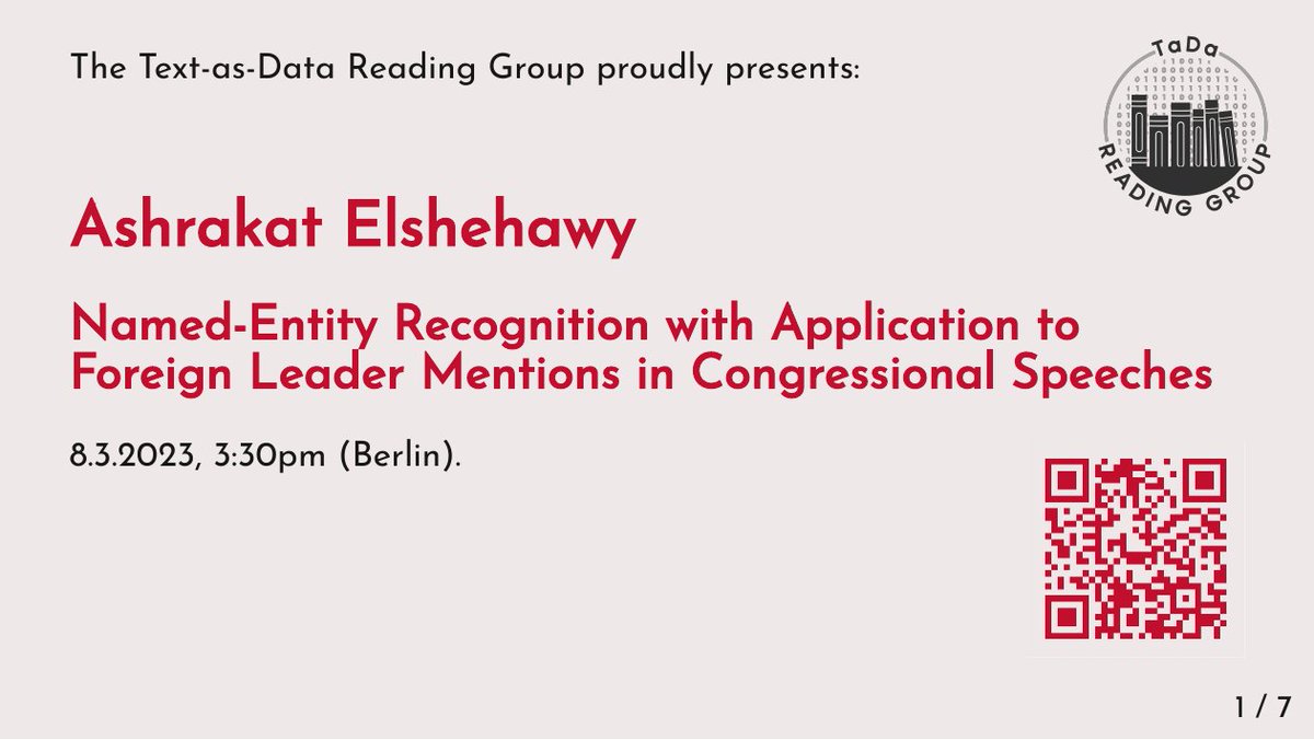 anerevznuk's tweet image. Whoop whoop, the #TextAsData Speaker Series is back!! 🎉 We&apos;ll kick off the Spring term next Wednesday with a talk by @AshElshehawy on named-entity recognition for identifying foreign political leaders. For more info and the Zoom link join tadapolisci.slack.com/join/shared_in….