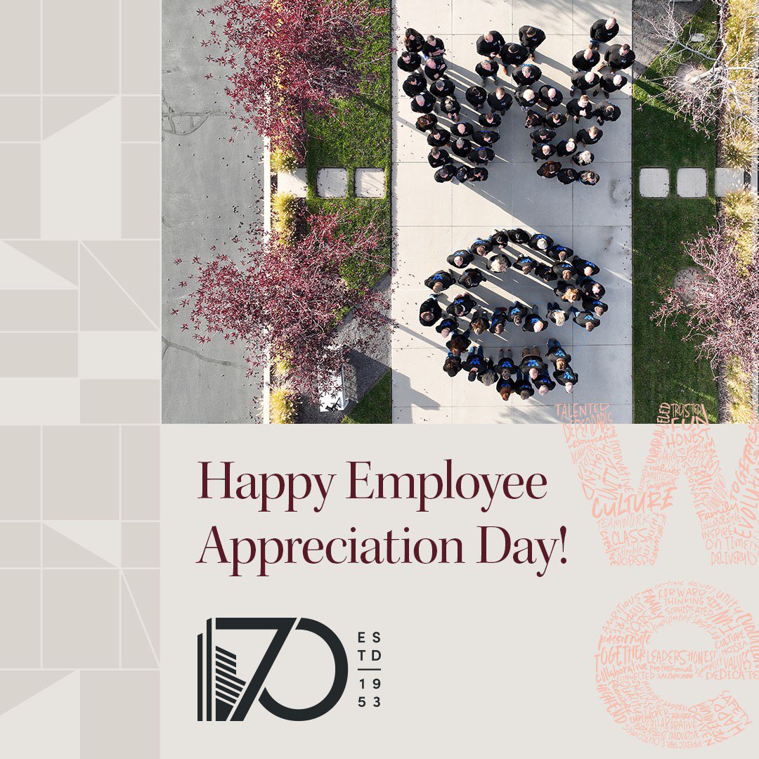 LaytonConstruct's tweet photo. Happy #EmployeeAppreciationDay!
 
We are thankful for every employee and trade partner that make up our Layton family. Your contributions and dedication are recognized and appreciated.
 
#WeAllBelong https://t.co/4g9tVAbwqx
