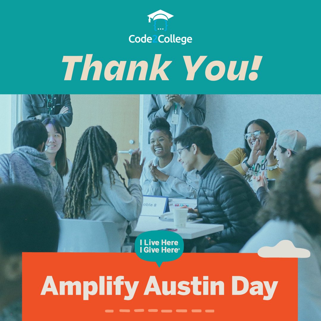 code2college's tweet photo. What better way to celebrate 7 years of programming than to raise thousands of dollars to support our Summer 2023 interns. To all who gave this #AmplifyAustin - thank you for helping us make #DiversityinSTEM a reality.
#Code2College https://t.co/IutIYxkTbp