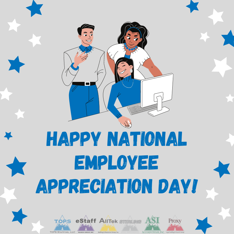 TopsStaffingLLC's tweet photo. Happy National Employee Appreciation Day!
#EmployeeAppreciationDay #employeeappreciationday2023 https://t.co/KKASXPOfO5