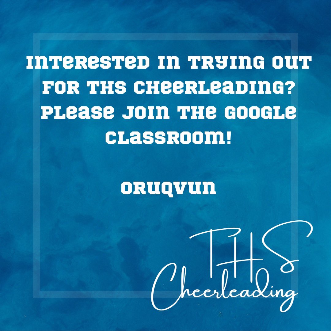 CheerTwinsburg's tweet photo. interested in being a THS cheerleader? join the google classroom for more information! https://t.co/j9iICvl4xs