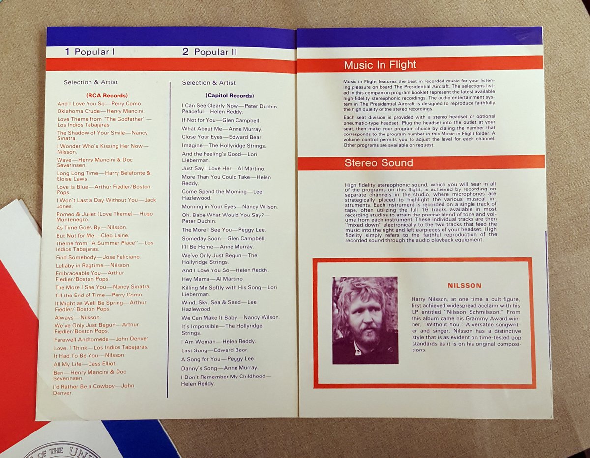 RichardNixonLibrary (@nixonlibrary) on Twitter photo #ArchivesMusic #ArchivesHashtagParty Did you know the Nixon administration Presidential Aircraft Air Force One featured "Music in Flight" curated playlists? This one had a spotlight on Harry Nilsson <a href="/OfficialNilsson/">Harry Nilsson</a> #ArchivesMusic #ArchivesHashtagParty Did you know the Nixon administration Presidential Aircraft Air Force One featured "Music in Flight" curated playlists? This one had a spotlight on Harry Nilsson <a href="/OfficialNilsson/">Harry Nilsson</a>