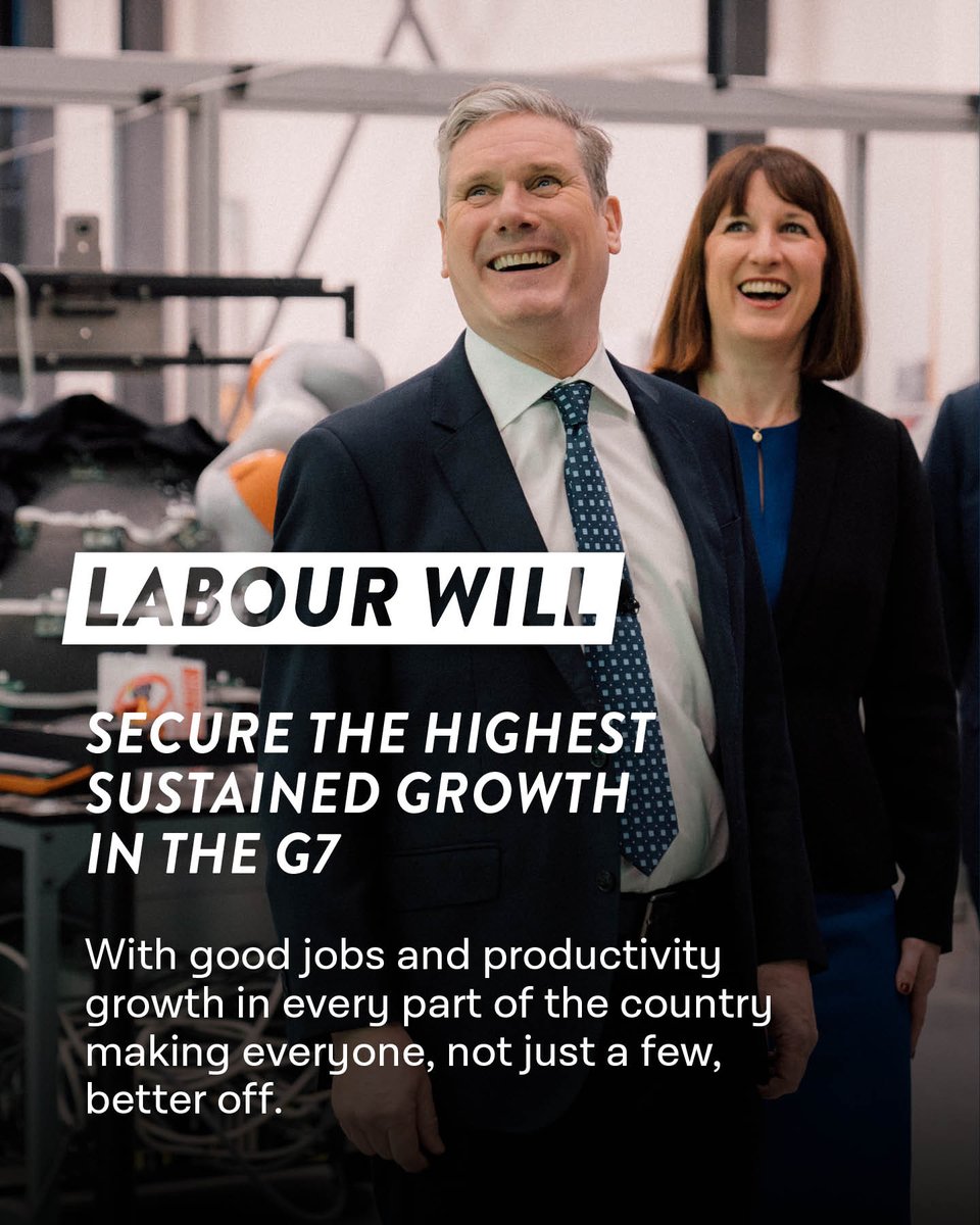 RachelReevesMP's tweet photo. Labour’s mission for growth is ambitious and will make everyone better off.

We’ll achieve it by: 
1️⃣ Providing stability
2️⃣ Seizing new opportunities 
3️⃣ Including all parts of our country 
4️⃣ Boosting skills 
5️⃣ Building a resilient trading economy https://t.co/BRiXFNYCG2