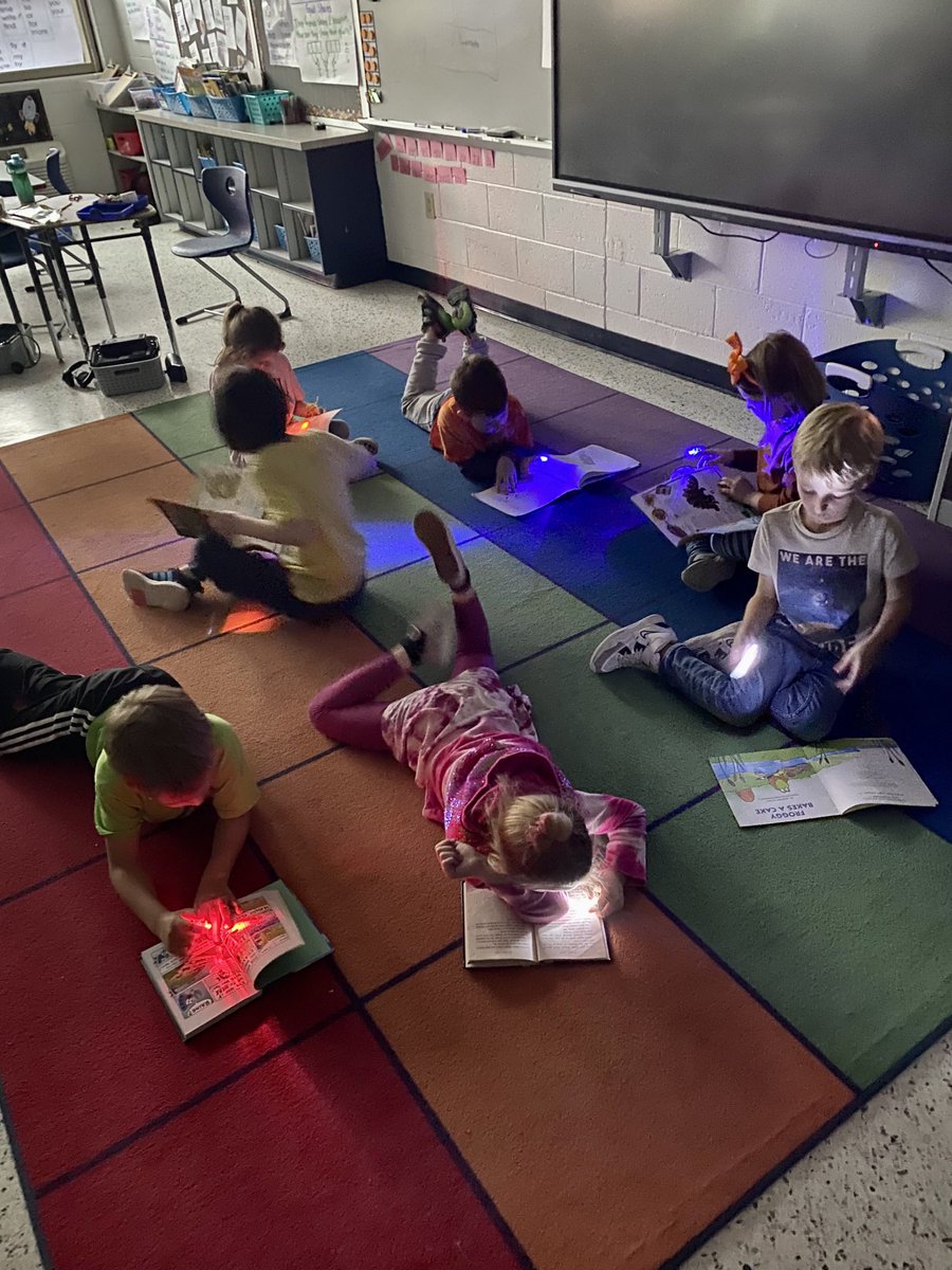 ClarkTESVB's tweet photo. “Shine a Light on Reading” day with finger flashlights! So fun! https://t.co/v7VN292DPo