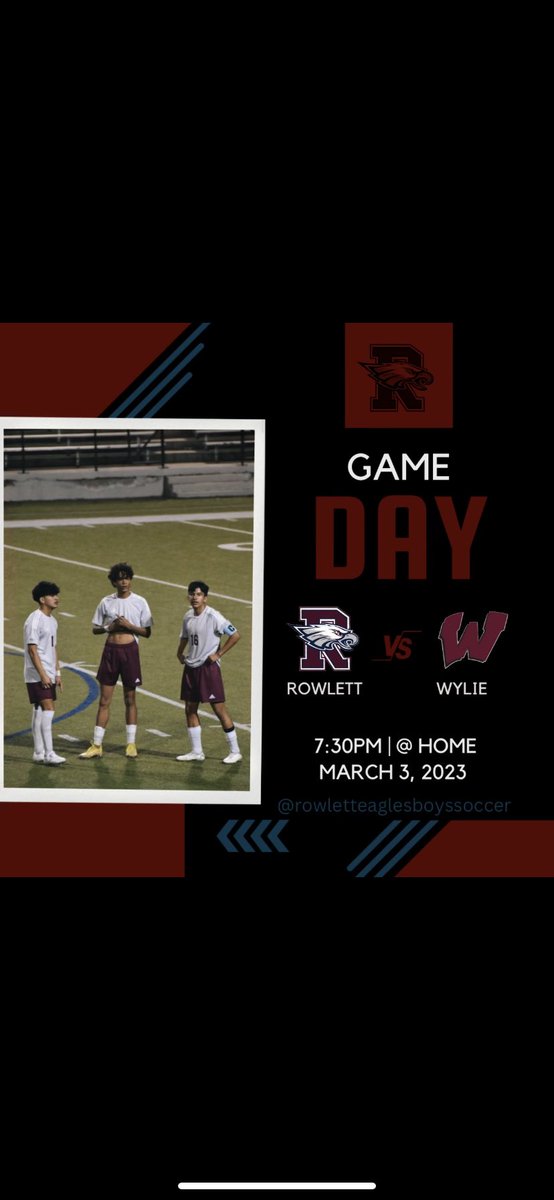 Great win over South❗️Come out and support your eagles tonight❗️
🆚 Wylie
⏰7:30
🏟️Rowlett high school 
🗓March 3rd