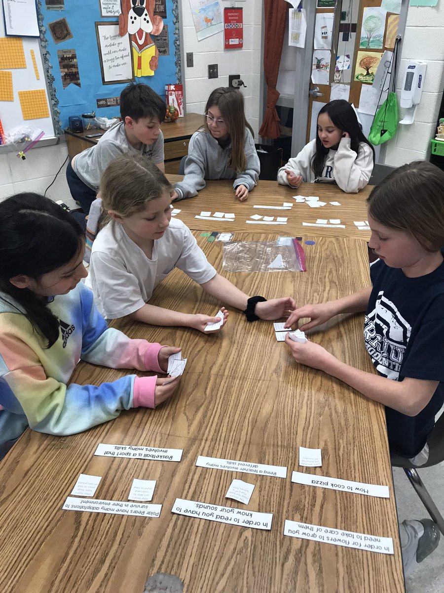 LCPSMrsE's tweet photo. Collaborating with our team to find and sort supporting details. @RoundHillES https://t.co/ZrJ8aTlN90