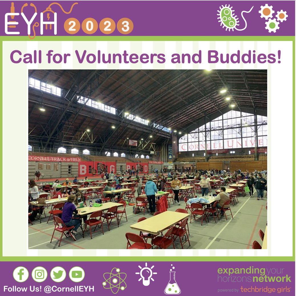 We need YOUR help to run EYH conference day as smoothly as possible! Sign up to be a volunteer or buddy here: docs.google.com/forms/d/e/1FAI…
Please spread the word to your friends!
@CornellOISE <a href="/cornellccmr/">Cornell Center for Materials Research - CCMR</a> <a href="/CornellGrad/">Cornell Grad School</a>