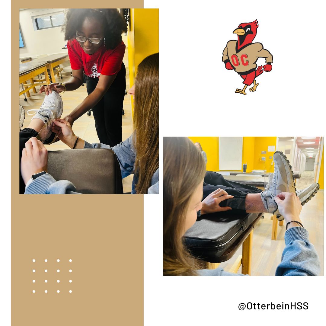HSSOtterbein's tweet photo. This week in Dr. Ashley Simons EXSC 2000-Scientific Procedures course, Ms. Madi Mize from Nationwide Children's Hospital joined class. Students were able to learn and practice hands on skills like goniometry.
#otterbeinhss #otterbein #otterbeinuniversity #Otterbein #goniometry https://t.co/AVes7VAhDP