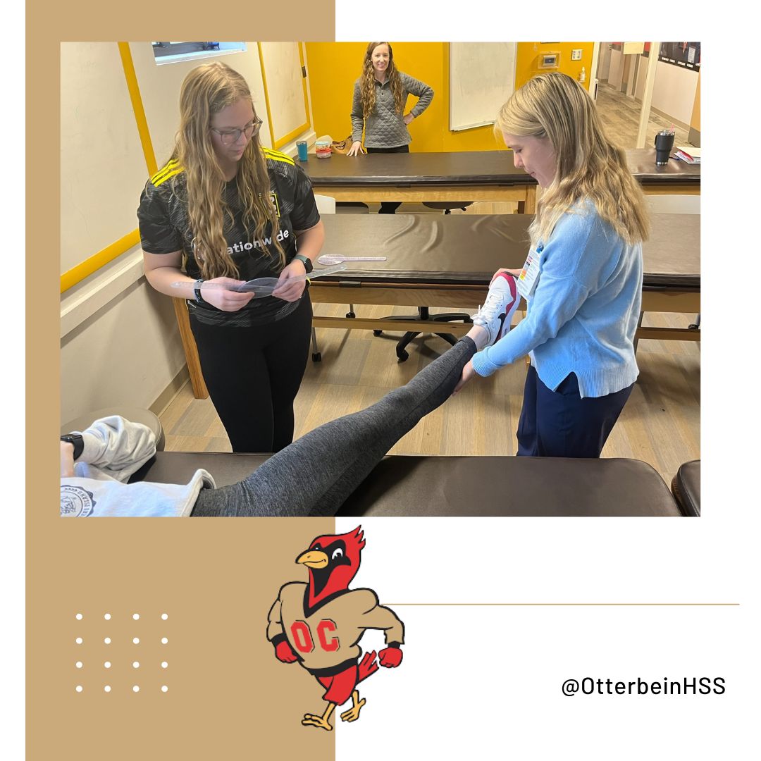 HSSOtterbein's tweet photo. This week in Dr. Ashley Simons EXSC 2000-Scientific Procedures course, Ms. Madi Mize from Nationwide Children's Hospital joined class. Students were able to learn and practice hands on skills like goniometry.
#otterbeinhss #otterbein #otterbeinuniversity #Otterbein #goniometry https://t.co/AVes7VAhDP