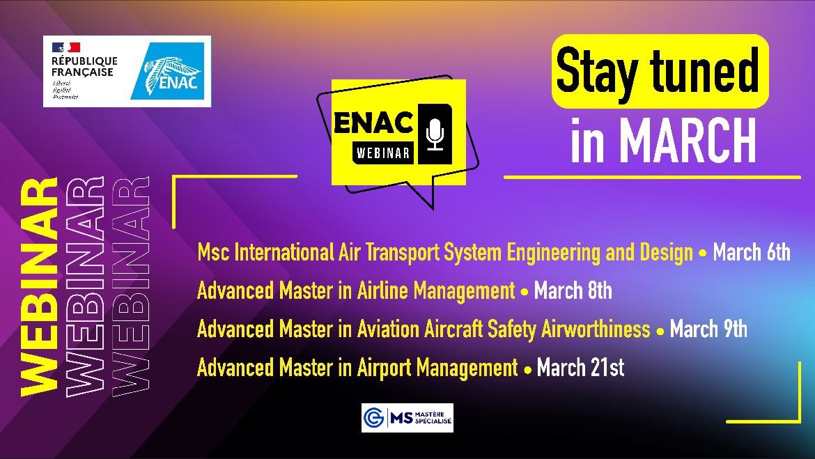 Aero_Nico's tweet photo. Advanced Master in Airport Management Webinar ✈️ 

March 21st, 2pm to 4pm, @enacfrance 🇫🇷

Infos and registration : https://t.co/BrPDRz044h 

#airport #management #webinar #enac #aviation #toulouse #advancedmaster https://t.co/gR45p3ngIG