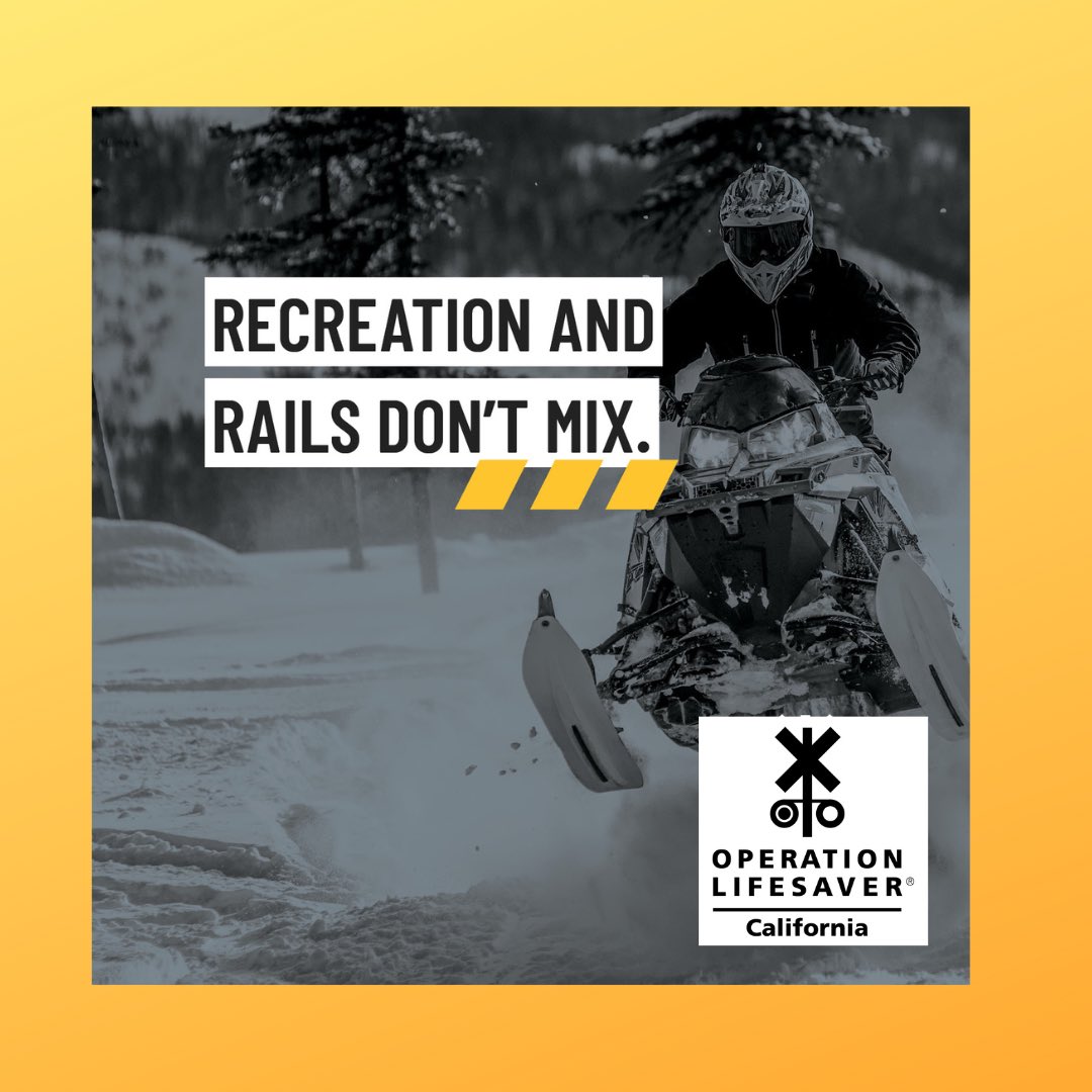 CAOpLifeSaver's tweet image. If you plan to take advantage of a weekend of snow time fun, Enjoy it all... Cross country skiing, snow shoe treks, snow trail hikes and more! In all that fun, remember that Recreation and Rails Don't Mix! #StayOffTheTracks #RespectTheRails #SafePlay #SafeFun
