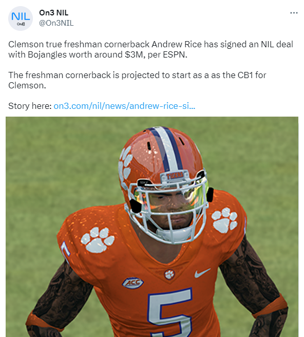 ReezonnSports's tweet photo. Andrew Rice signs his first NIL Deal. Watch the Video Here: https://t.co/u0DDTlrajR https://t.co/D2R7x14FQJ