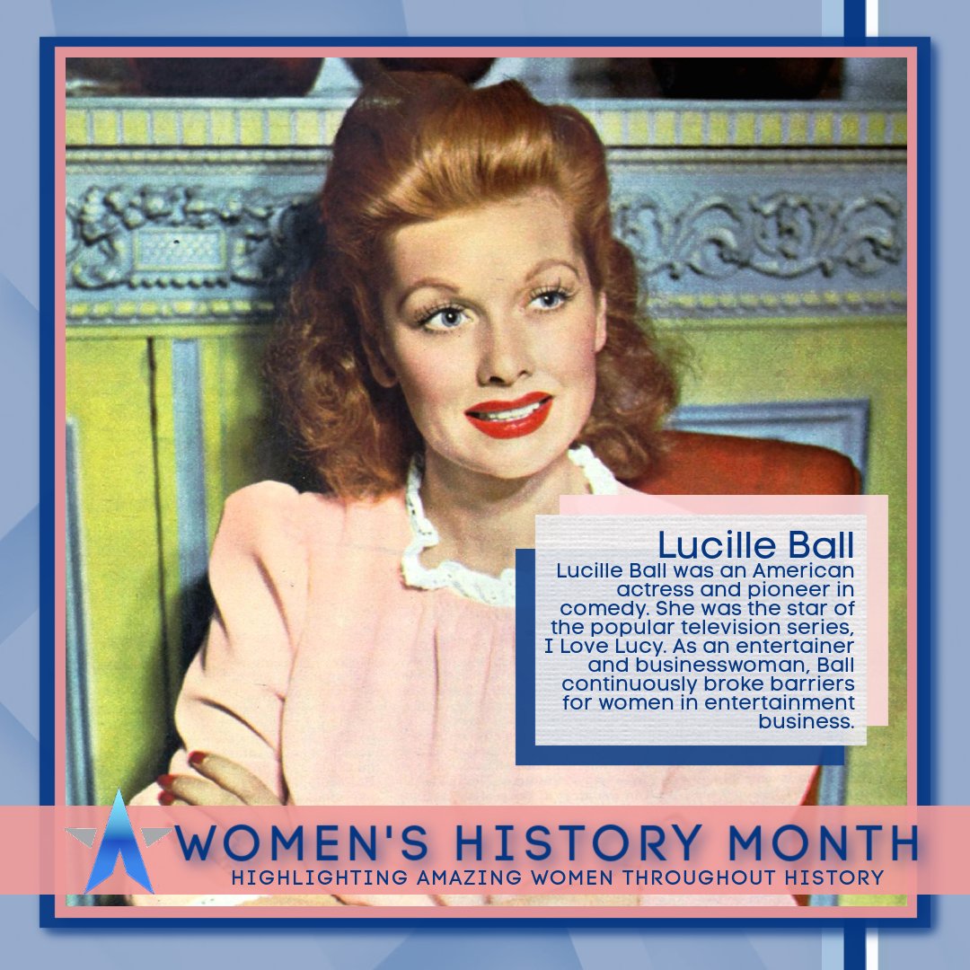 DiamondAdvanEdg's tweet photo. For Women's History Month we will be highlighting amazing women throughout history! Lucille Ball was an American actress and pioneer in comedy. Ball continuously broke barriers for women in entertainment business.
#womenshistorymonthย #marchย #diamondadvanedge https://t.co/YWhTW8sSob