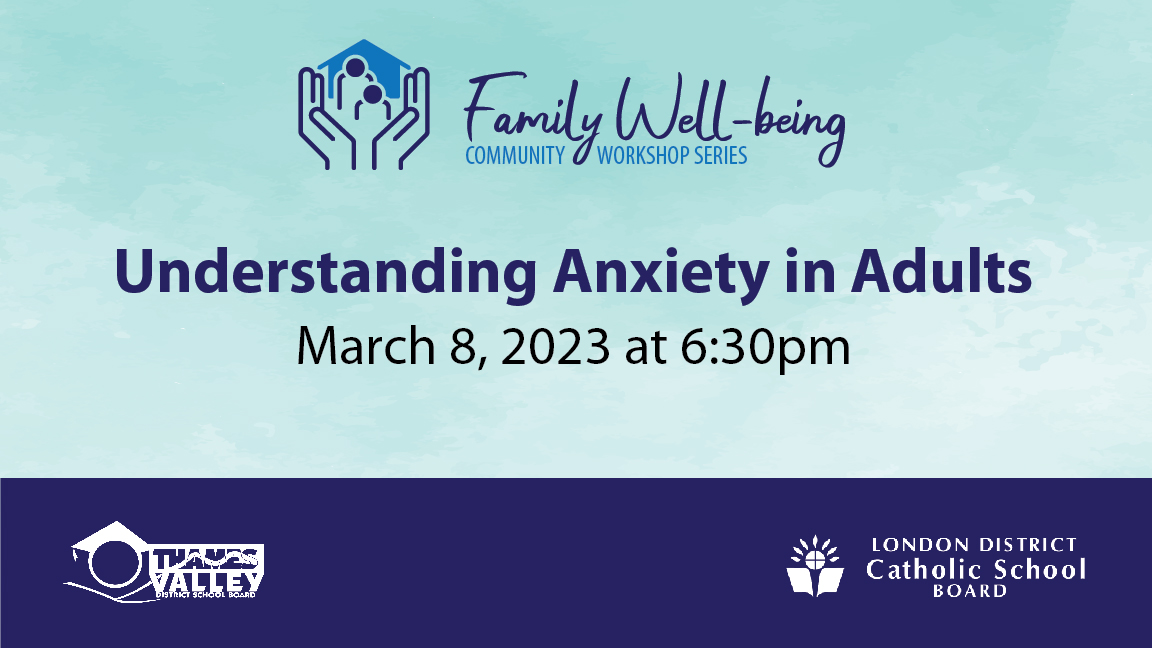 Parents and caregivers of #TVDSB students are invited to attend a free virtual information session on March 8 at 6:30 p.m. to learn about signs and symptoms of anxiety and strategies to support positive emotional well-being.

To register, visit: bit.ly/fwbcws3