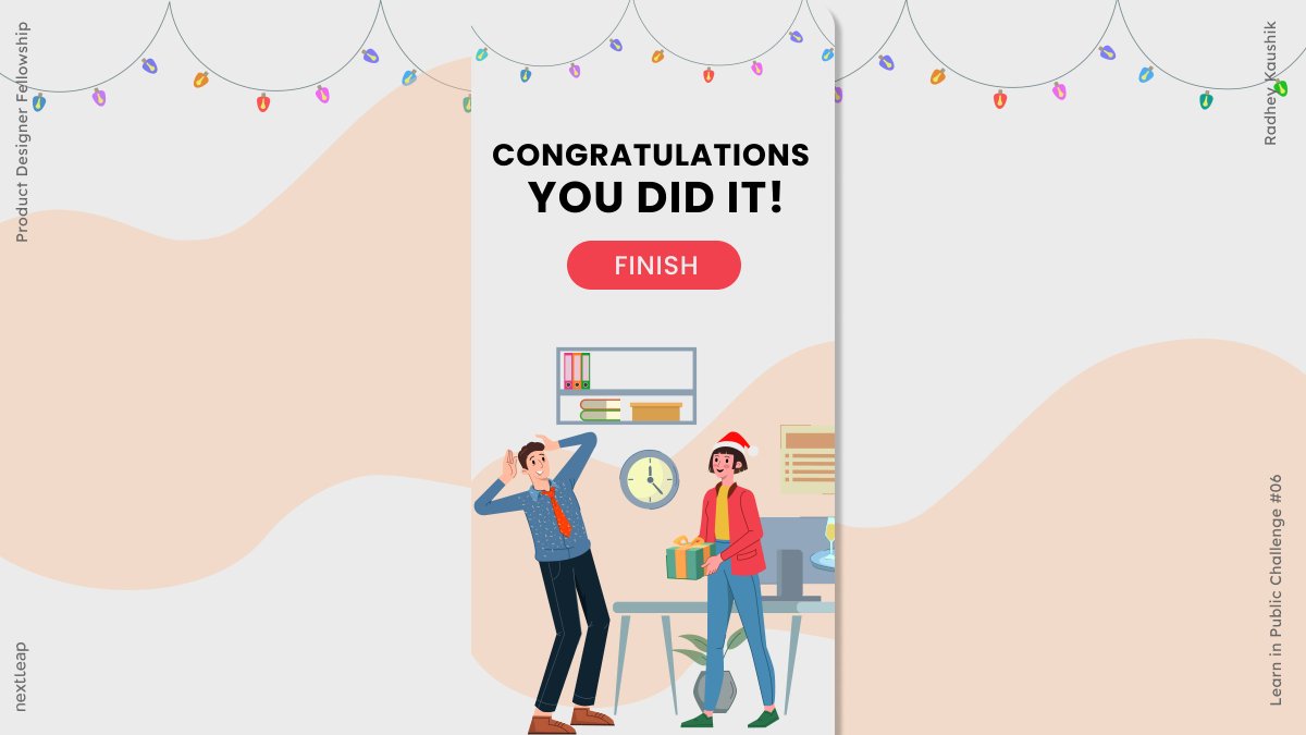 WayToo_Rad's tweet photo. Day 43/44 of the Daily UI Challenge
Congratulations✨
#NextLeapPDFellowship #LearnInPublic 
@yourNextLeap https://t.co/3VEdbooCwx