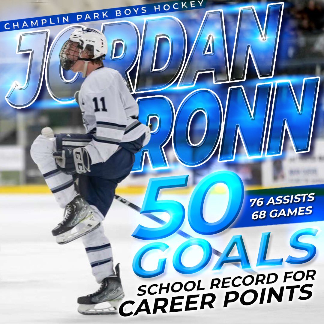 CONGRATULATIONS🎉  <a href="/jordan_ronn/">Jordan Ronn</a> for setting a new school record for career points. Onward and upward. 

📸: @ bf_photos (Insta)

#gorebels #rebelshockey #cphsrebelsboyshockey #rebelsnationletsride