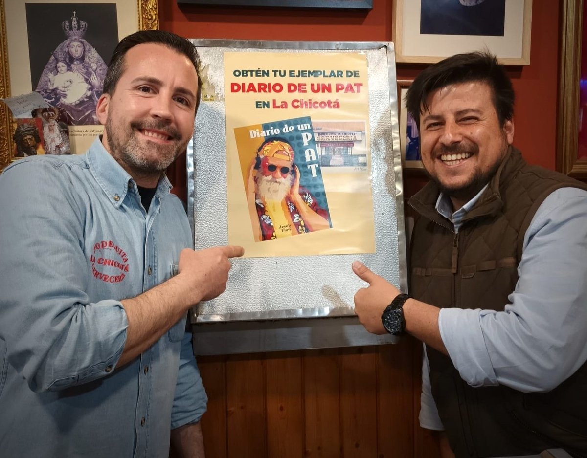 Presentación Chicotera del "Diario de un PAT"
VIERNES 17 de MARZO 19.00 h en la @lachicotasanbenito @lachicotatapas 

-Presenta: @sputnik_nicole (escritora) -Colaboración especial de:  @jorgeluqueactor y @luisfrancoautor 

PD: ¡Wen rollismo y alguna que otra birra!
Palabra de PAT