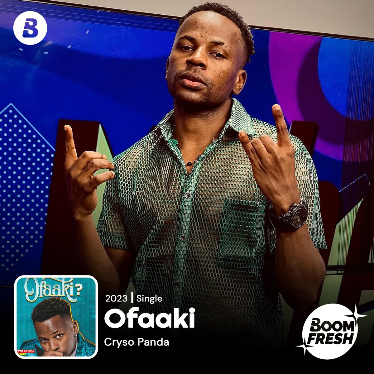 🚨BOOM FRESH🚨 #Ofaaki is a fresh @CrystoPanda tune now streaming on #boomplaymusic Check it out on #boomplay