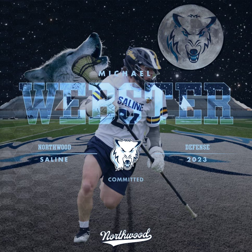 Miwebster21's tweet image. I am proud and excited to announce my commitment to play Division 2 lacrosse for Northwood University. Thank you to my family, friends, coaches, and everyone that helped me get to this point. Go Timberwolves!