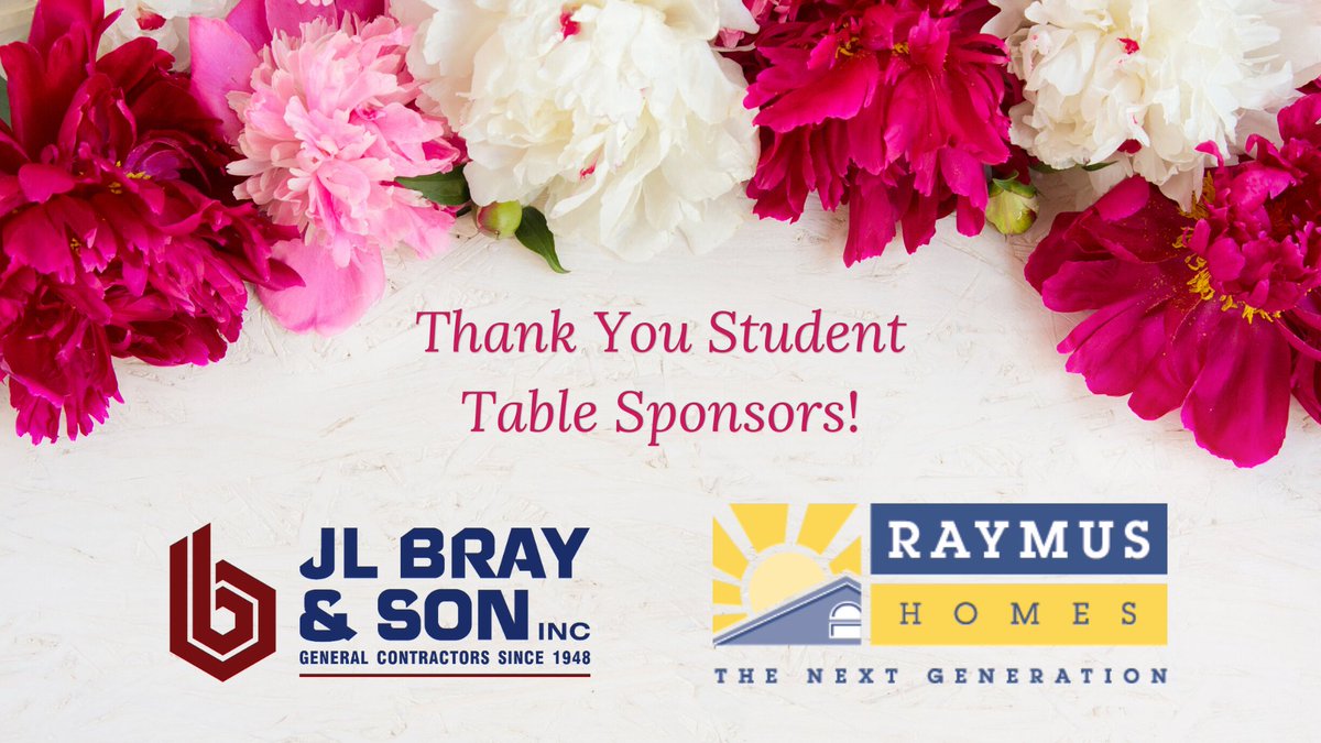 Thank you to our Student Table Sponsors! Our Women in Construction Luncheon would not be possible without your support!
@Raymus_Homes  
#VBEWICLuncheon #womeninconstruction #womeninthetrades #construction #constructionindustry #sponsors #scholarships #thankyou