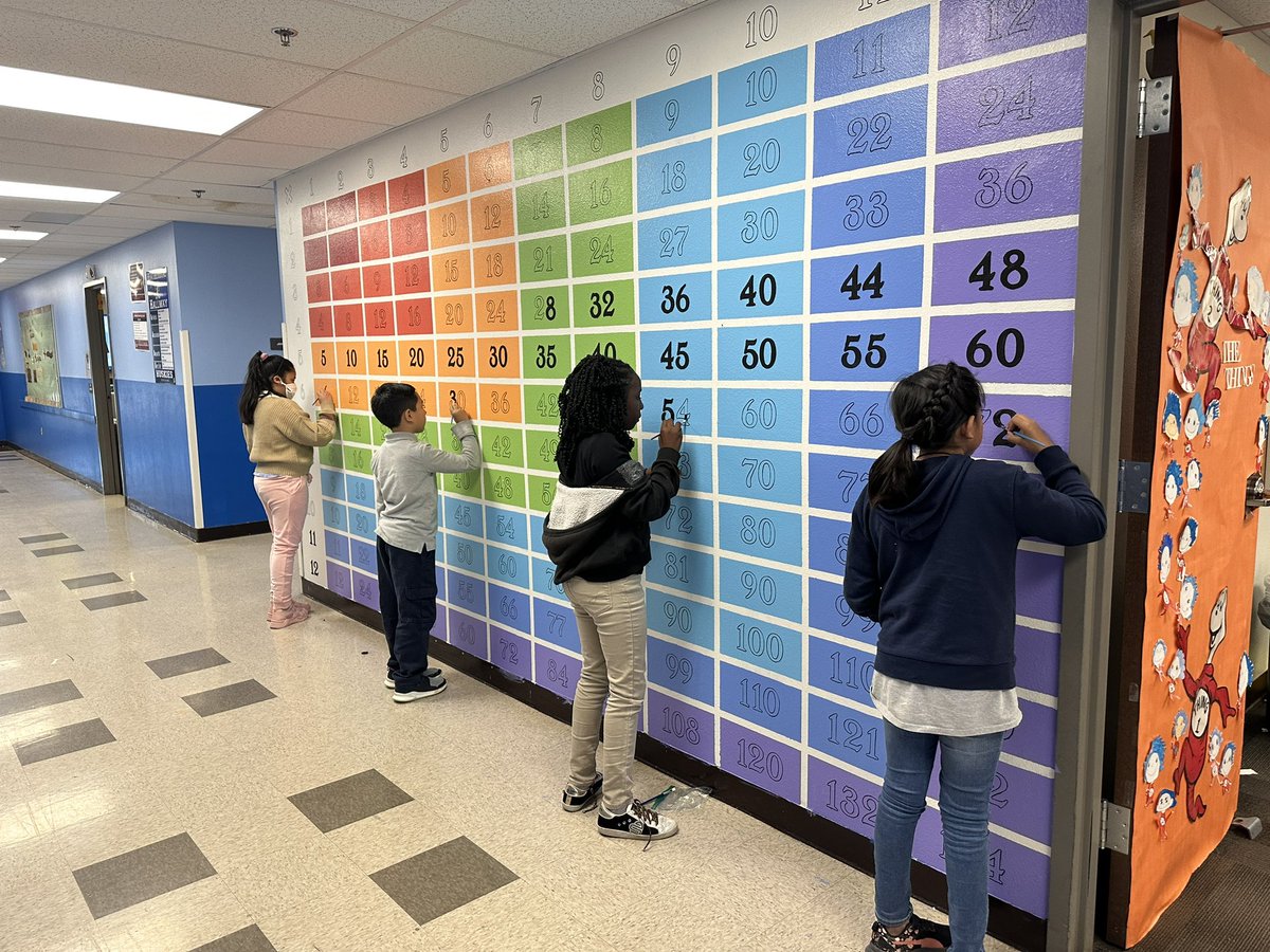 HeatherbraeCSD's tweet image. Our amazing Multiplication Table Mural in our 3rd and 4th grade hallway is finally complete! Thank you Ms. Combs and our Husky Helpers for all of your hard work on this colorful and fun resource! 

#MathIsAwesome #huskypride