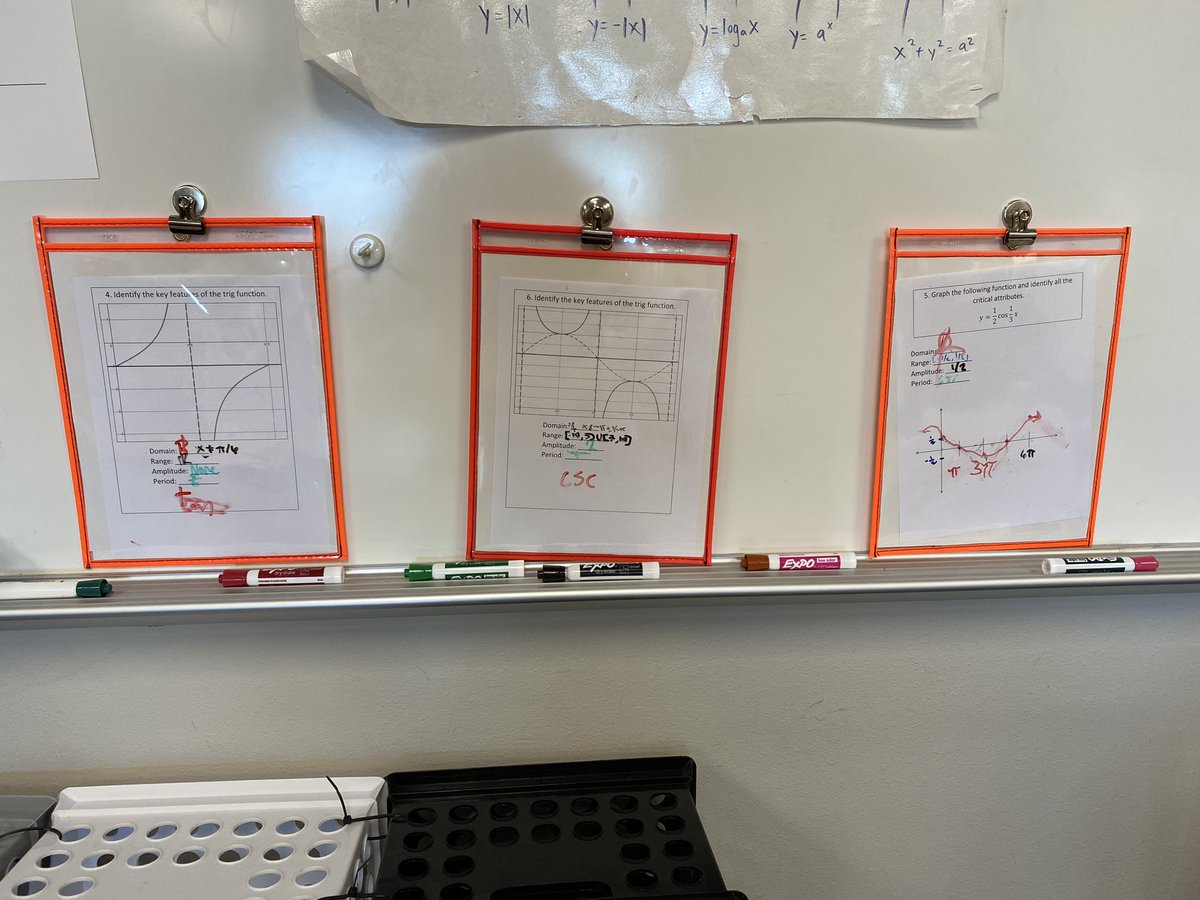 Mr_Darbonne's tweet photo. Earlier this week #MHSMath implemented some new collaborative strategies to strengthen understanding of trigonometric graphs, Give One Get One & Touch Four Walls! @2018Memorial #WICORWarriors https://t.co/Vv30NkAf4A
